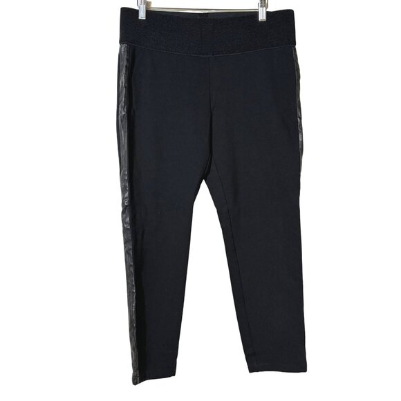 Ann Taylor Pants - Ann Taylor Pull On Pants Faux Leather Panel on Side Large